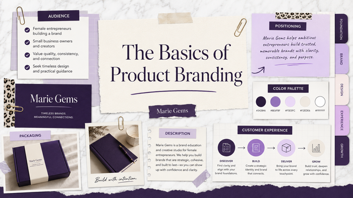 The Basics of Product Branding — Marie Gems purple bullet journal blog featured image