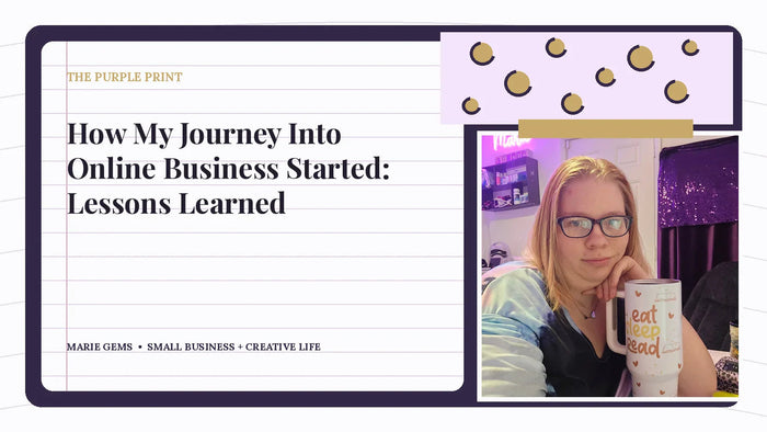 How My Journey Into Online Business Started: Lessons Learned — Marie Gems purple bullet journal featured image