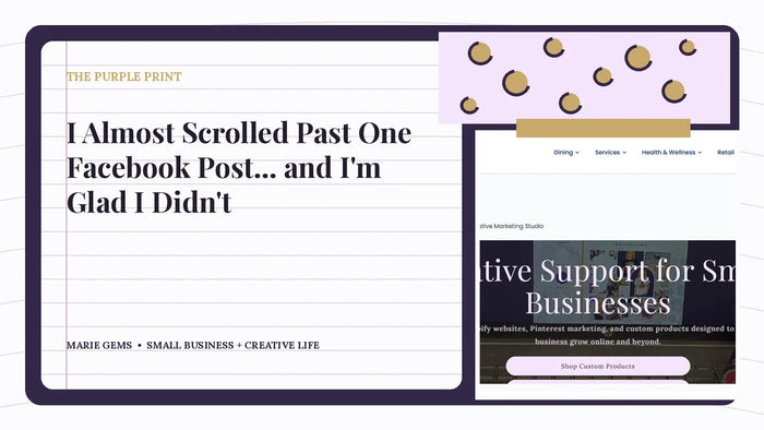 I Almost Scrolled Past One Facebook Post… and I'm Glad I Didn't — Marie Gems purple bullet journal featured image