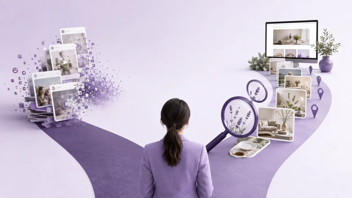 Editorial visual for Pinterest Search Engine or Social Media with topic-specific Pinterest search and strategy elements
