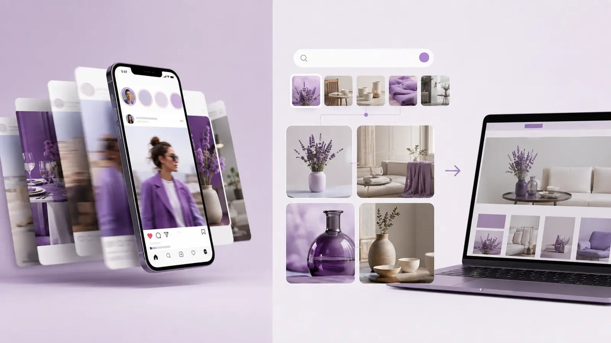 Editorial visual for Pinterest vs Instagram for Business with topic-specific Pinterest search and strategy elements