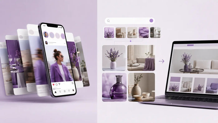 Editorial visual for Pinterest vs Instagram for Business with topic-specific Pinterest search and strategy elements